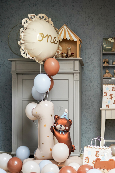 Balon foliowy pastylka z falbanką One, mix, 51,5x51,5 cm - obrazek 3