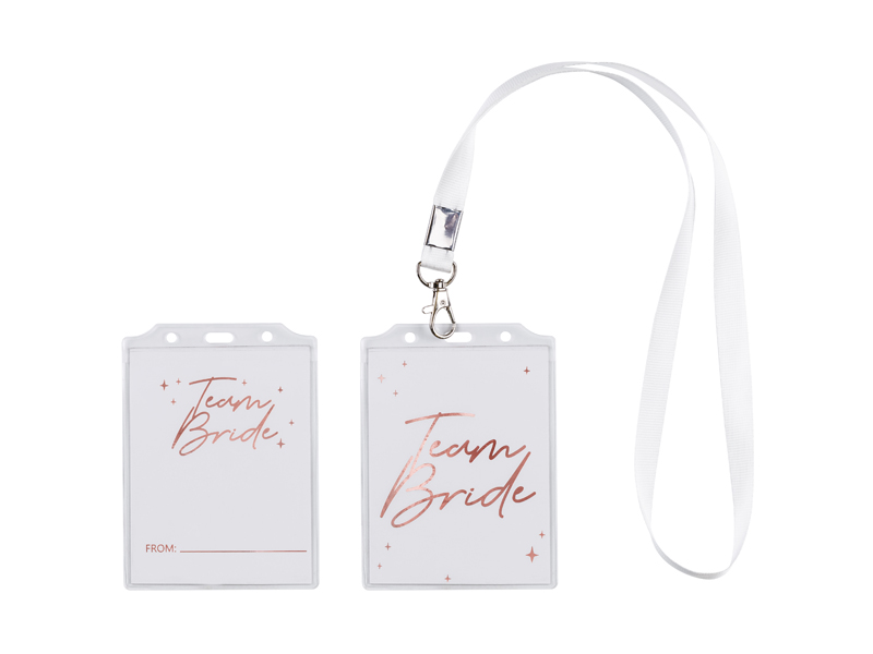Identyfikator Team Bride, 8,7x12,5cm (1 op. / 4 szt.)