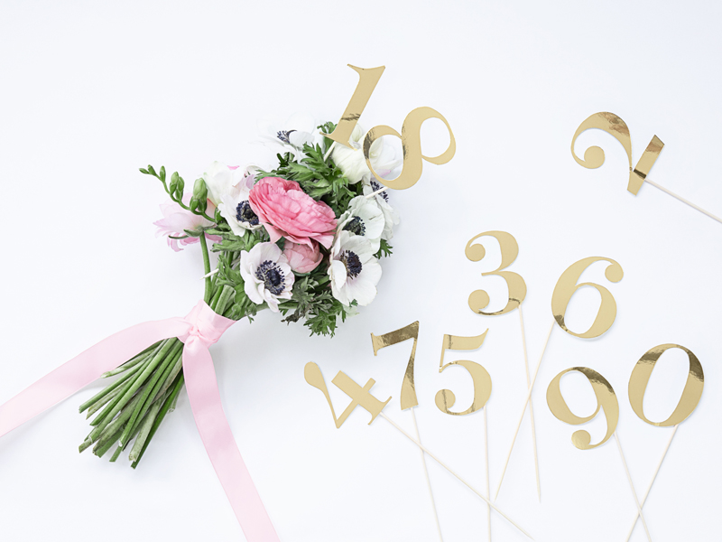 Numery na stół, złoty, 25,5-26,5cm (1 op. / 11 szt.) - obrazek 6