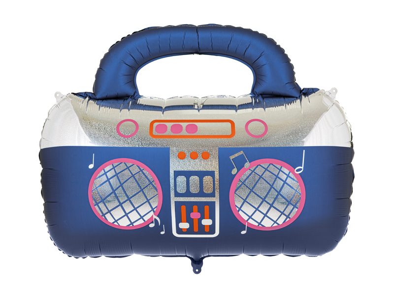 Balon foliowy Boombox, 98x70.5 cm, granatowy