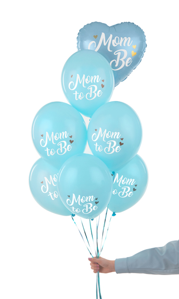 Balony 30 cm, Mom to Be, Pastel Light Blue (1 op. / 6 szt.) - obrazek 3