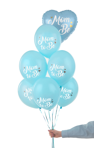 Balony 30 cm, Mom to Be, Pastel Light Blue (1 op. / 50 szt.) - obrazek 3