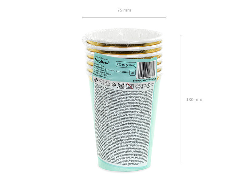 Kubeczki, miętowy, 220ml (1 op. / 6 szt.) - obrazek 9