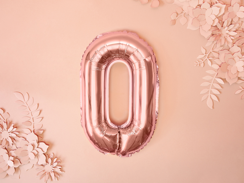 Balon foliowy Litera ''O'', 35cm, różowe złoto - obrazek 4