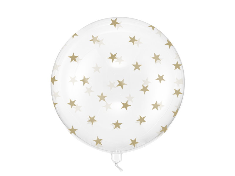 Balon Bubble Gwiazdki, 60 cm, transparentny