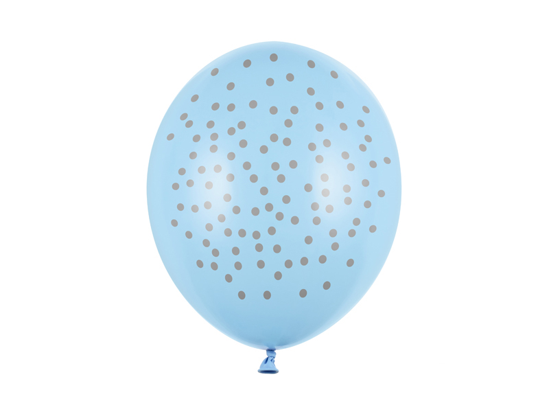 Balony 30cm, Kropki, Pastel Baby Blue (1 op. / 6 szt.)