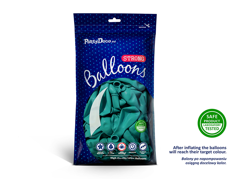 Balony Strong 30cm, Pastel Lagoon Blue (1 op. / 50 szt.) - obrazek 2