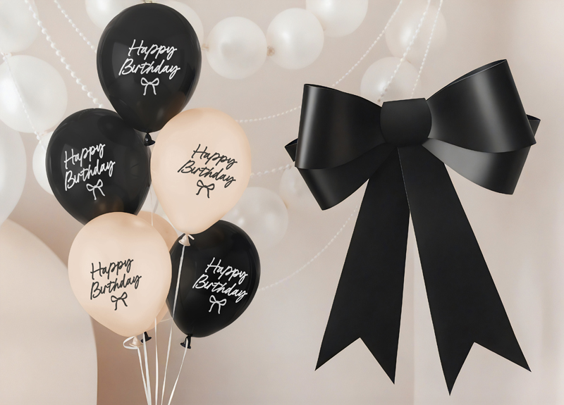 Balony Strong Happy Birthday Kokardki, 30 cm, mix (1 op. / 6 szt.) - obrazek 2