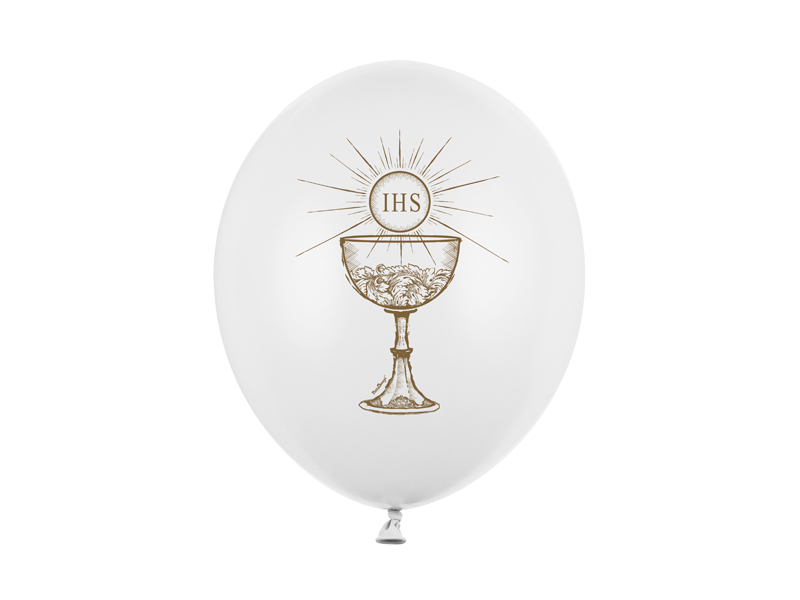 Balony 30cm, IHS, Pastel Pure White (1 op. / 6 szt.)
