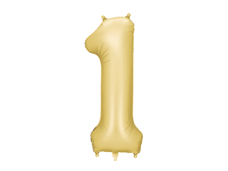 Balon foliowy Cyfra '1', 86cm, złoty