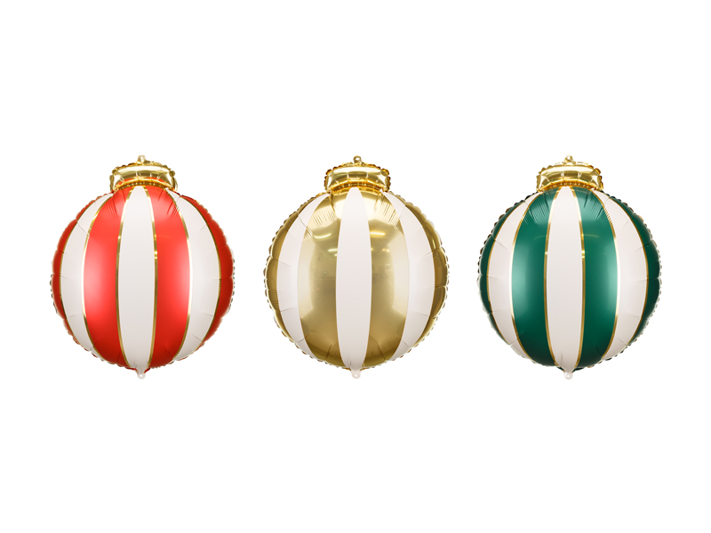 Balony foliowe Bombki, 42x46cm, mix (1 op. / 3 szt.)