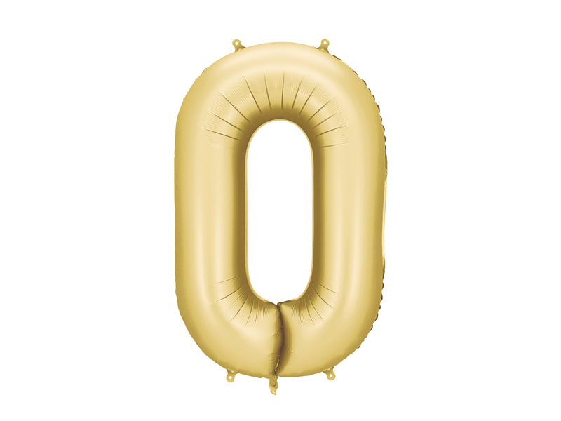 Balon foliowy Cyfra '0', 86cm, złoty