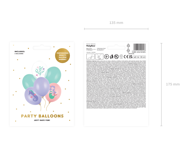 Balony 30 cm, Morski Świat, mix (1 op. / 6 szt.) - obrazek 4