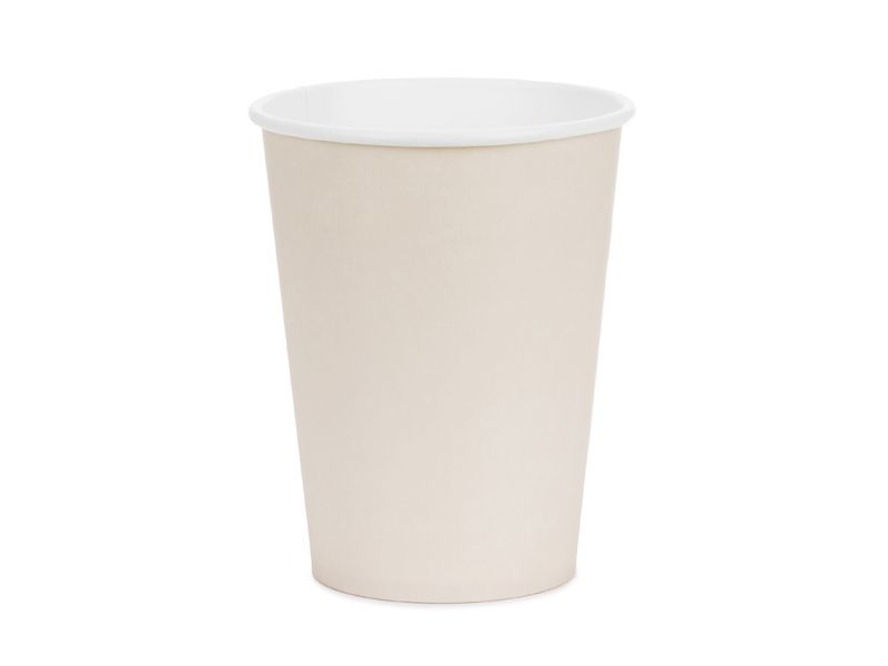 Kubeczki papierowe, beż, 250ml (1 op. / 6 szt.)