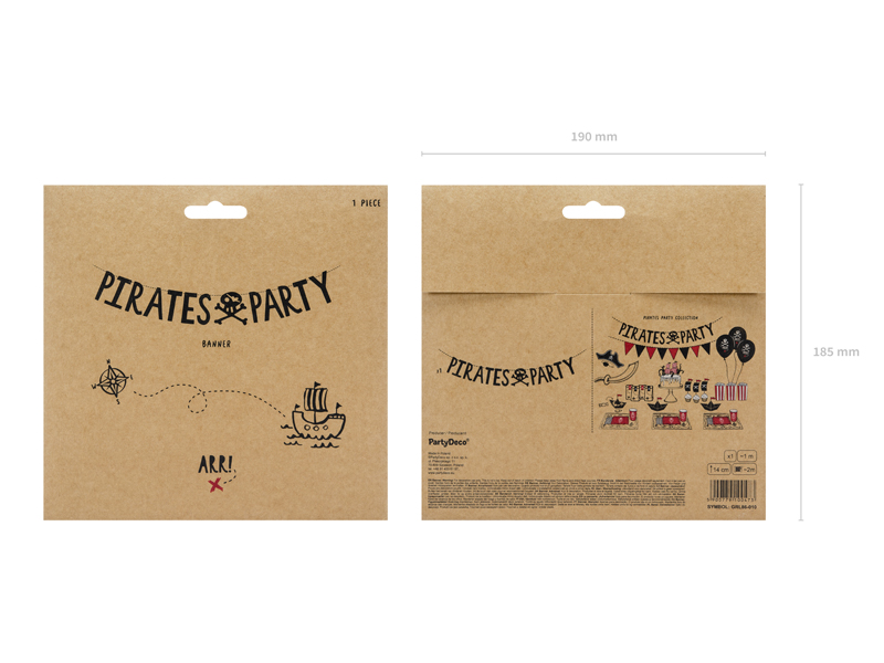 Baner Piraci - Pirates Party, czarny, 14x100cm - obrazek 5