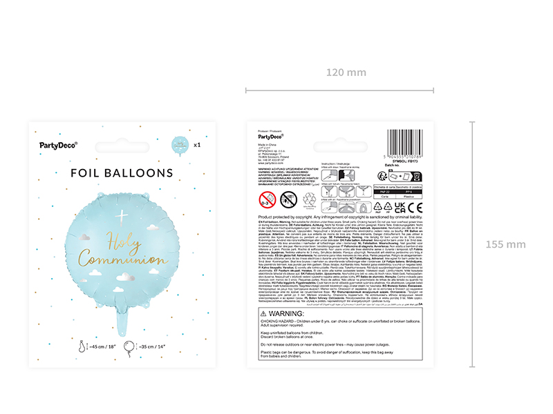 Balon foliowy ''Holy Communion'', 45 cm, mix - obrazek 3