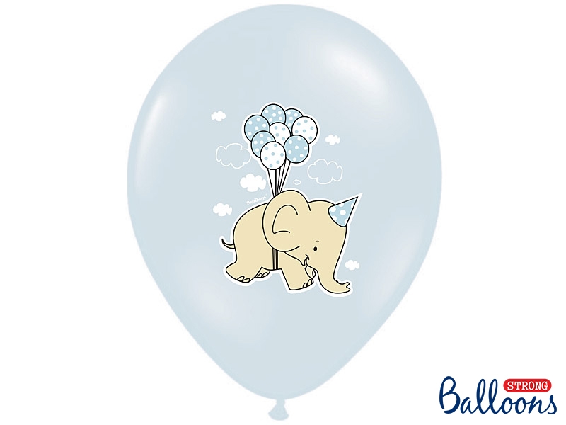 Balony 30cm, Słonik, Pastel Baby Blue Mix (1 op. / 50 szt.) - obrazek 2