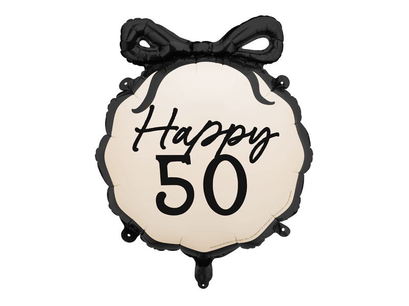 Balon foliowy pastylka Happy ''50'', 47.5x45 cm, mix