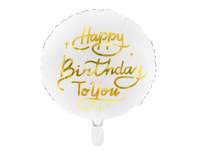 Balon foliowy ''Happy Birthday To You'', 35cm, biały