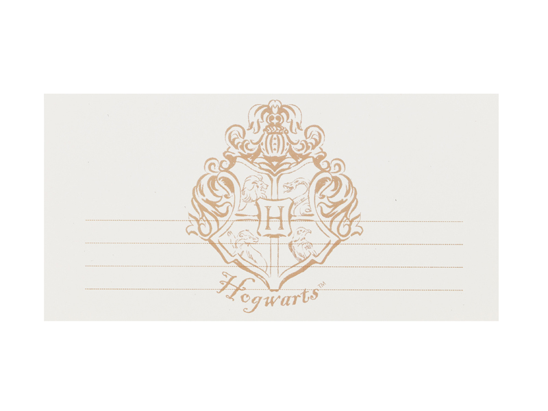 Zaproszenia Harry Potter Herb Hogwartu, 18.5x9.5 cm, białe (1 op. / 6 szt.)