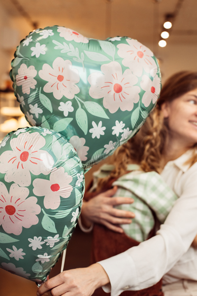 Balon foliowy Serce w kwiaty, 45 cm, mix - obrazek 2