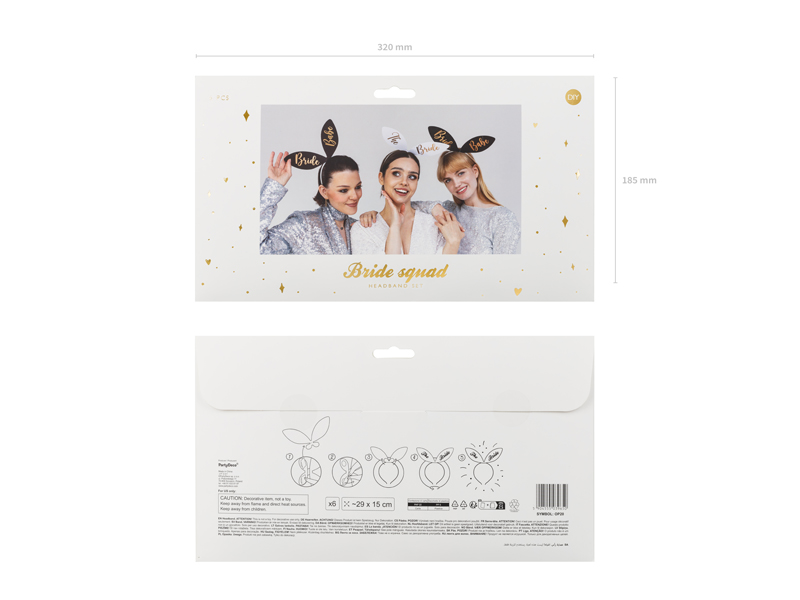 Opaski Bride Squad, 15 x 29 cm, mix (1 op. / 6 szt.) - obrazek 3