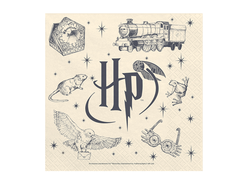 Serwetki Harry Potter, 33x33 cm, beżowe (1 op. / 20 szt.)