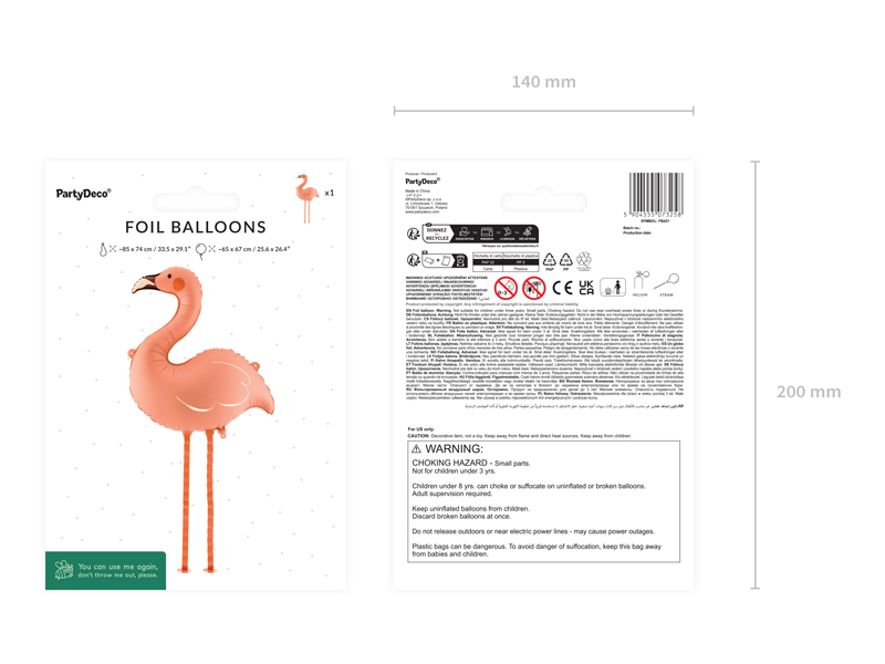 Balon foliowy Flaming, 65x67 cm, koralowy - obrazek 4