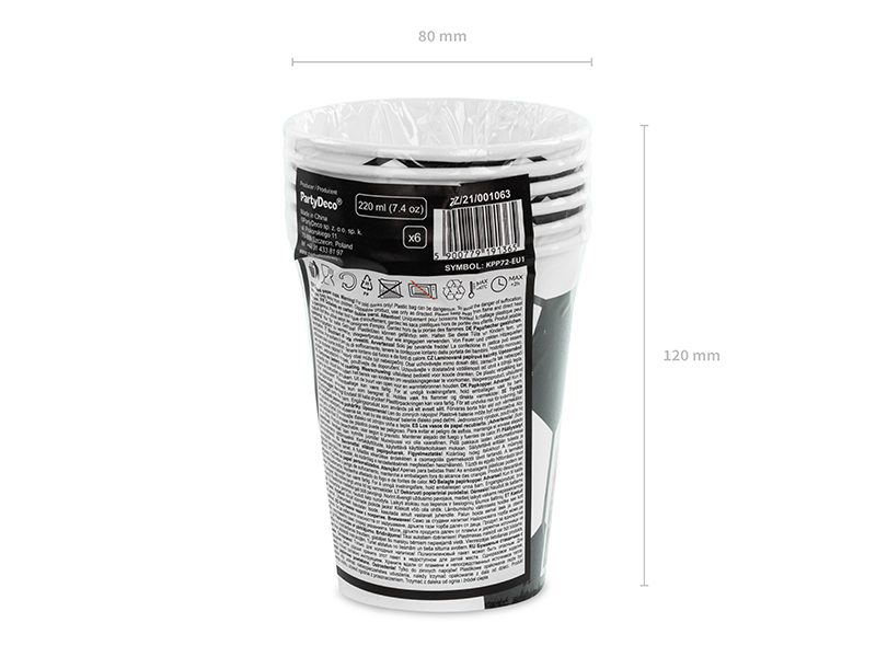 Kubeczki Piłka, mix, 260 ml (1 op. / 6 szt.) - obrazek 8