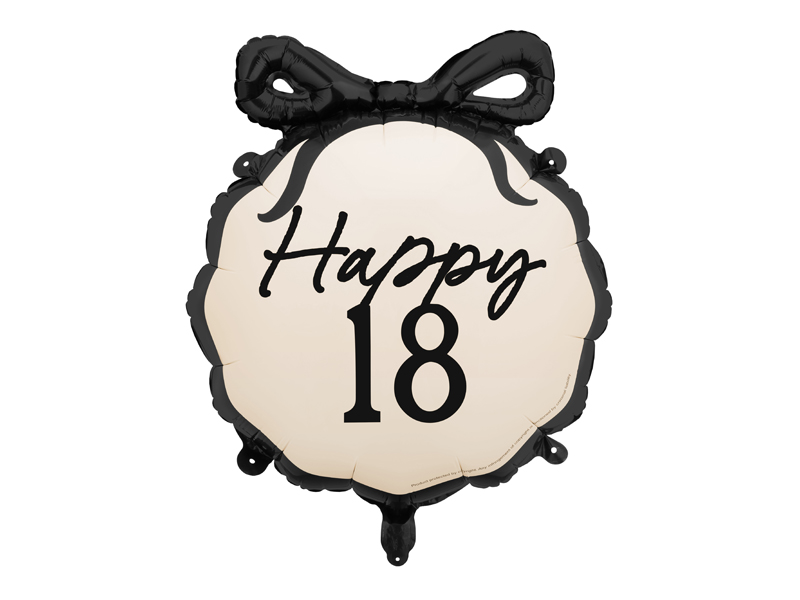 Balon foliowy pastylka Happy ''18'', 47.5x45 cm, mix