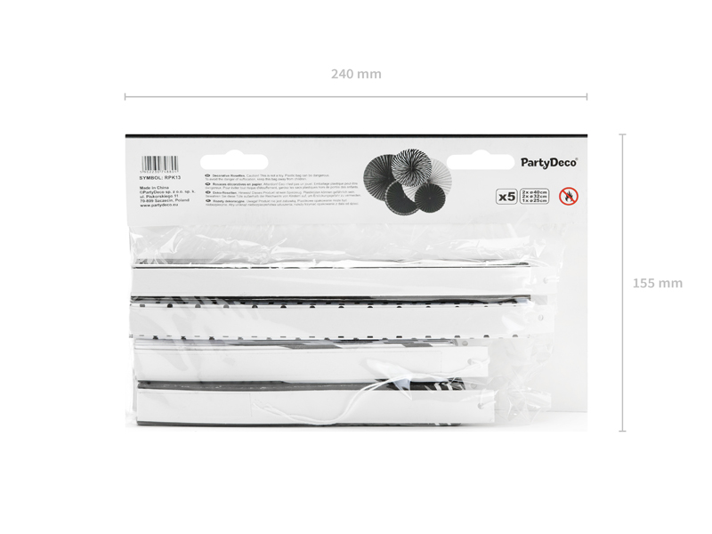 Rozety dekoracyjne Black&White, mix (1 op. / 5 szt.) - obrazek 6