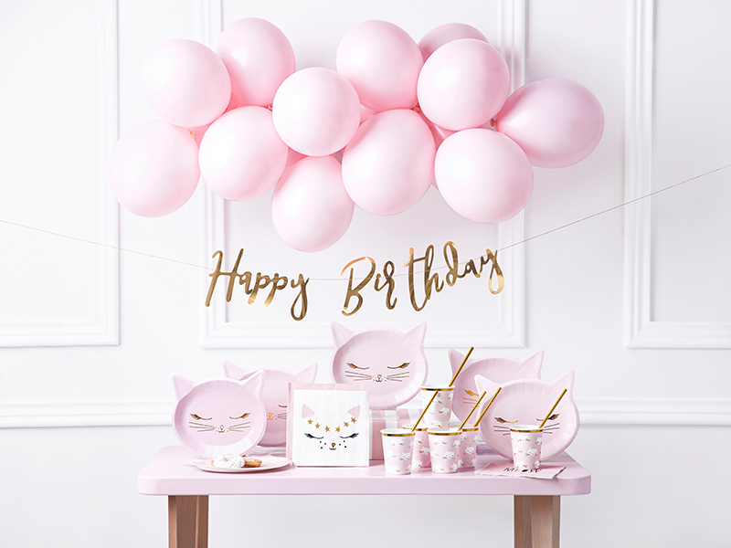 Baner Happy Birthday, różowe złoto, 16,5x62cm - obrazek 7