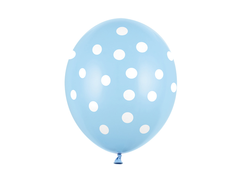 Balony 30cm, Kropki, Pastel Baby Blue (1 op. / 50 szt.)
