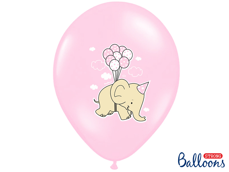 Balony 30cm, Słonik, Pastel Pink Mix (1 op. / 50 szt.) - obrazek 2