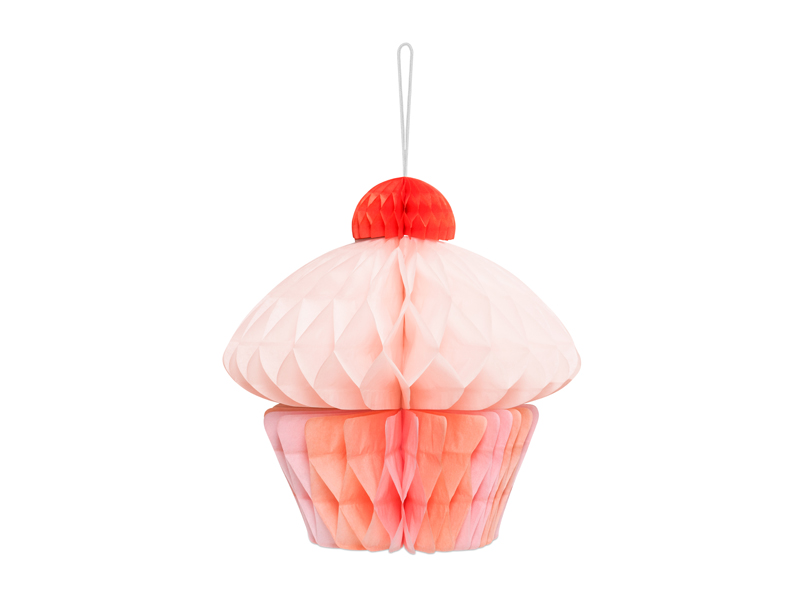 Dekoracja bibułowa honeycomb Muffinka, 20 cm, mix