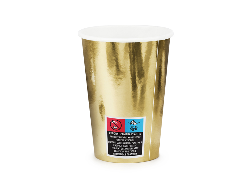 Kubeczki, złoty, 220ml (1 op. / 6 szt.) - obrazek 2