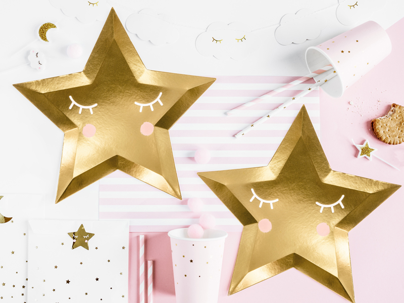 Talerzyki Little Star - Gwiazda, złoty, 27cm (1 op. / 6 szt.) - obrazek 4