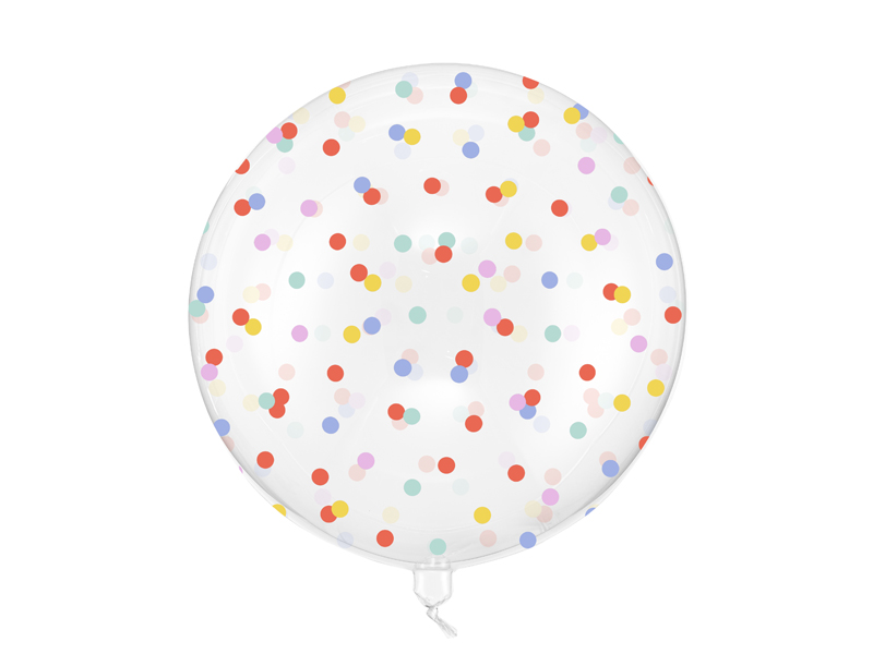 Balon Bubble Kropki, 60 cm, transparentny