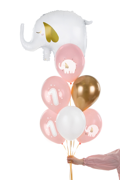 Balony 30 cm, Roczek, Baby pink (1 op. / 50 szt.) - obrazek 3