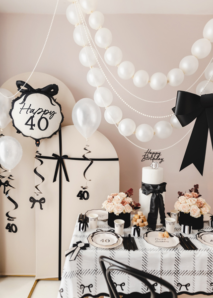 Balony z łącznikiem, 28 cm, Metallic Pure White (1 op. / 20 szt.) - obrazek 2