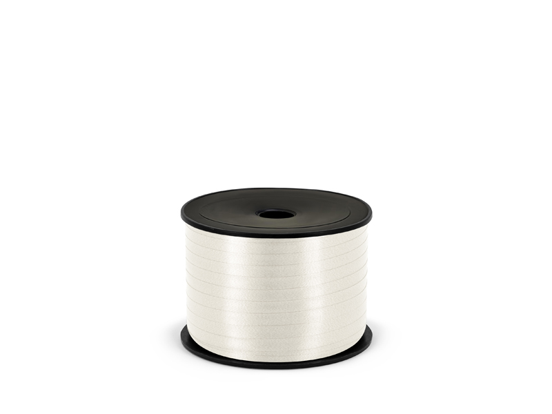 Wstążka plastikowa matowa 5mm/90m, biały