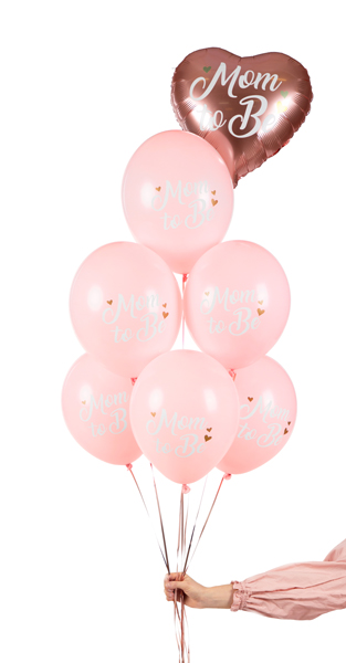 Balony 30 cm, Mom to Be, Pastel Pale Pink (1 op. / 6 szt.) - obrazek 3