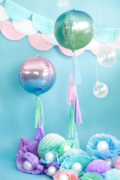 Balon foliowy Kula ombre, fioletowo-niebieski, 35cm - obrazek 4