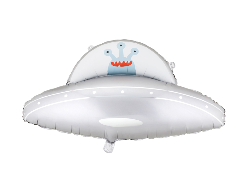 Balon foliowy UFO, 79x55 cm, srebrny