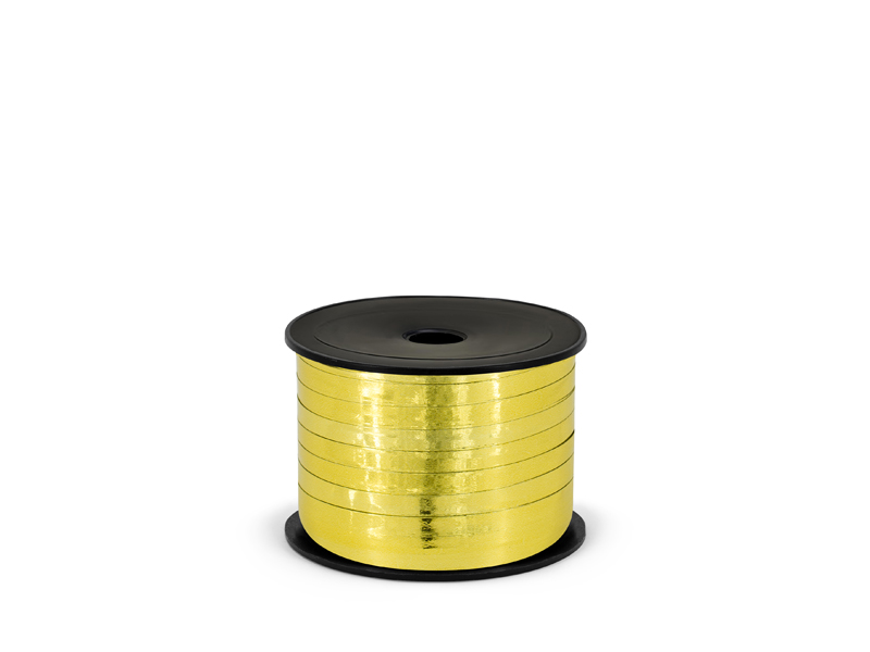 Wstążka plastikowa metalizowana 5mm/25m, złoty