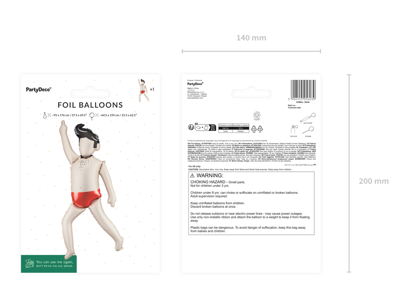 Balon foliowy Facet, 64,5x159cm, mix - obrazek 3