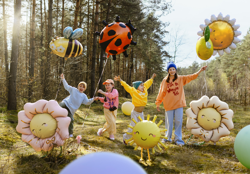 Balon foliowy Kwiatek, 104x104 cm, rumiany różowy - obrazek 3