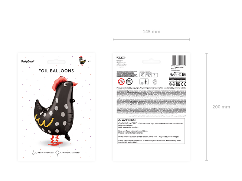 Balon foliowy Kogut, 48x60 cm, mix - obrazek 5