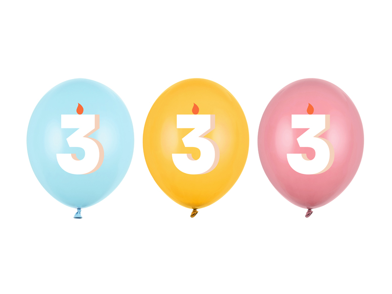 Balony 30 cm, 3, mix (1 op. / 50 szt.)