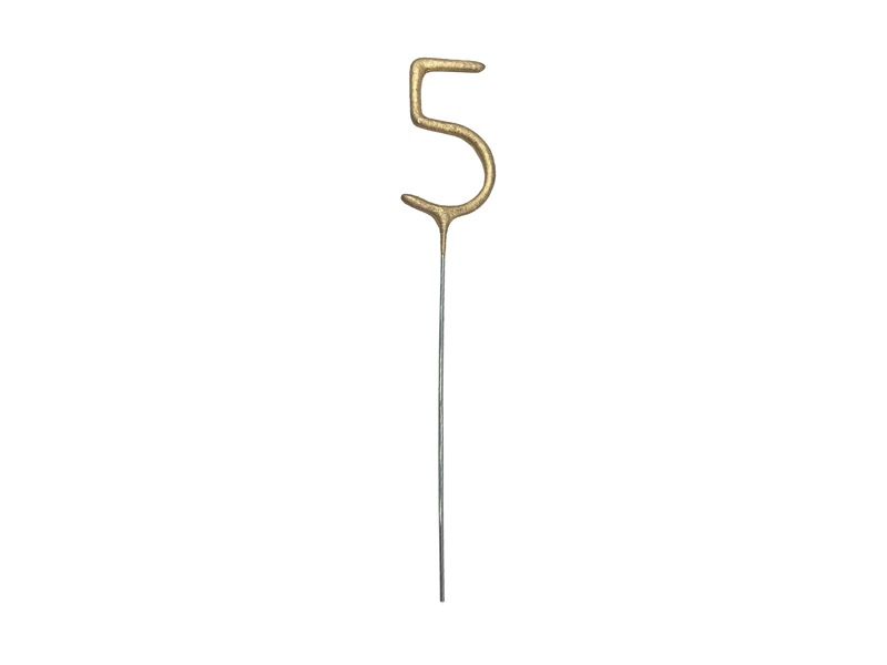 Zimne ognie Cyfra 5, złoty, 15cm